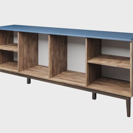 Комод «Гориция», сапфировый, 6 ящиков, 2 дверцы